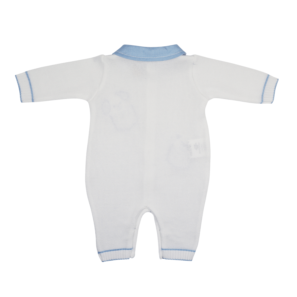 Bimbalo Playsuit Bimbalo White & Blue Knitted Playsuit