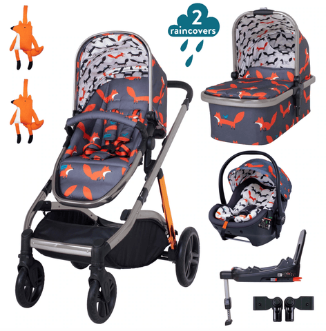 Cosatto Prams Charcoal Mister Fox Cosatto Wow XL Car Seat & I-size Base Bundle - Direct Delivery