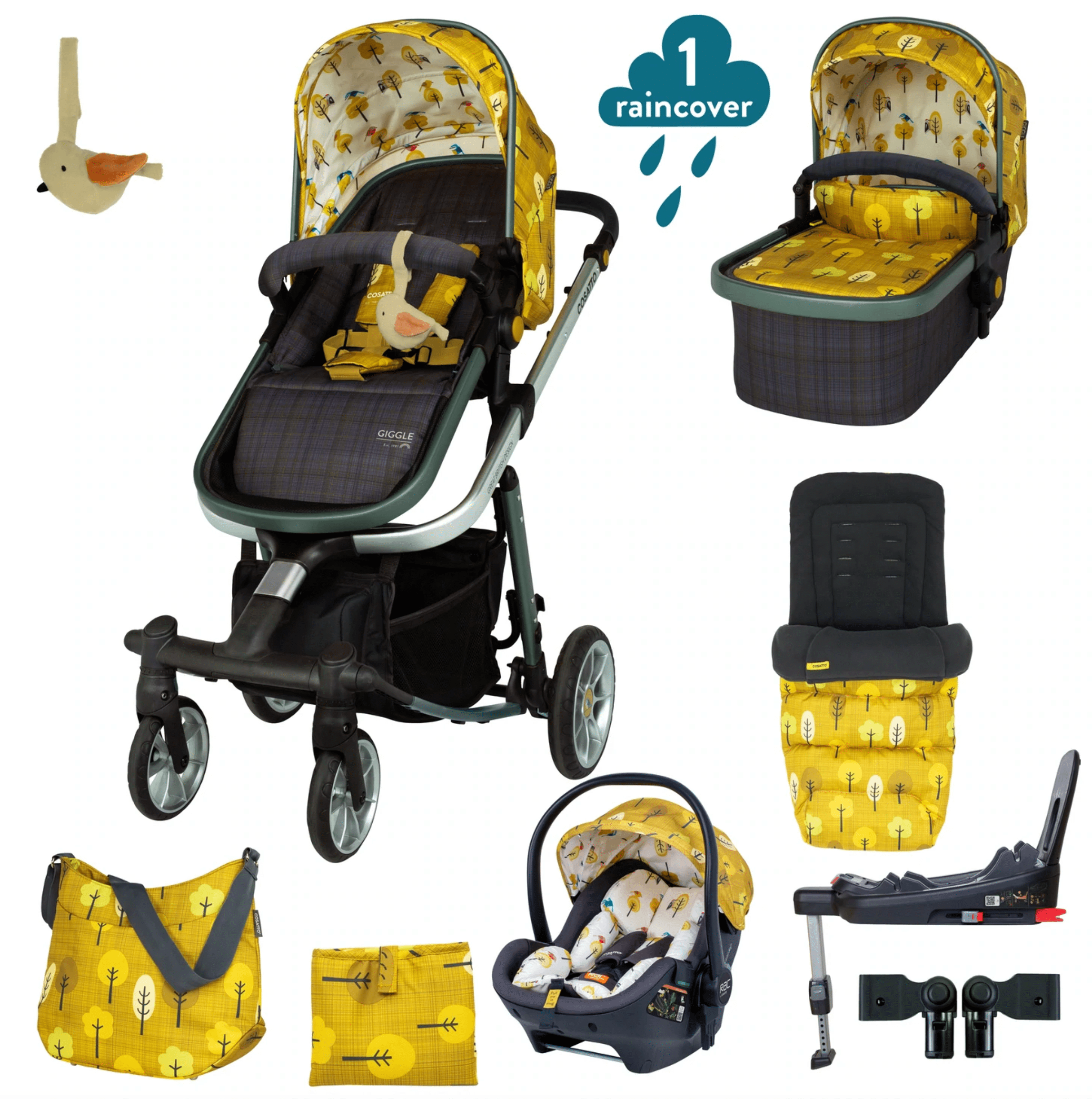 Cosatto Prams Spot The Birdie Cosatto Giggle Quad Everything Bundle- Direct Delivery