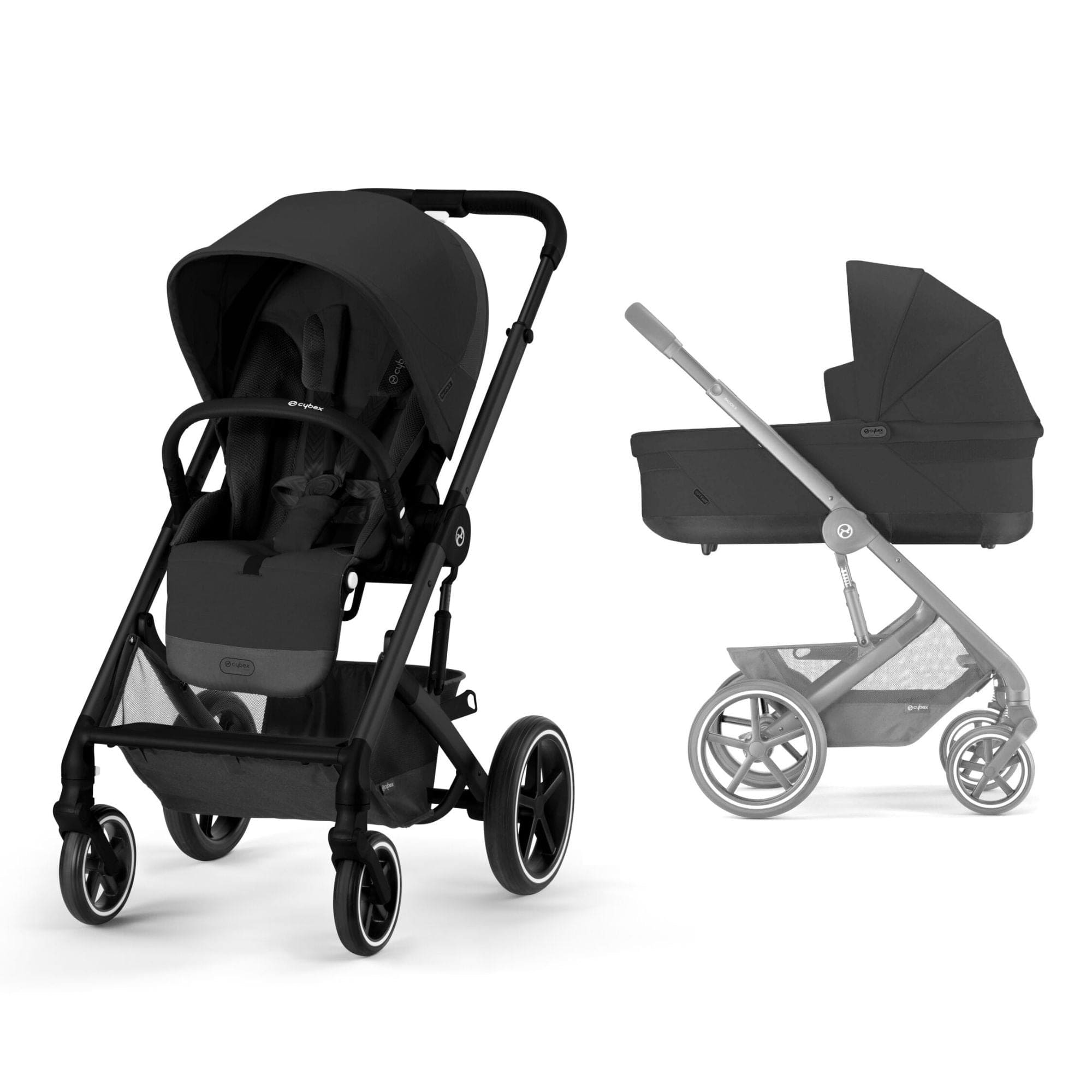 Cybex Balios S Lux 2 Stroller - Silver + Moon Black Seat Pack