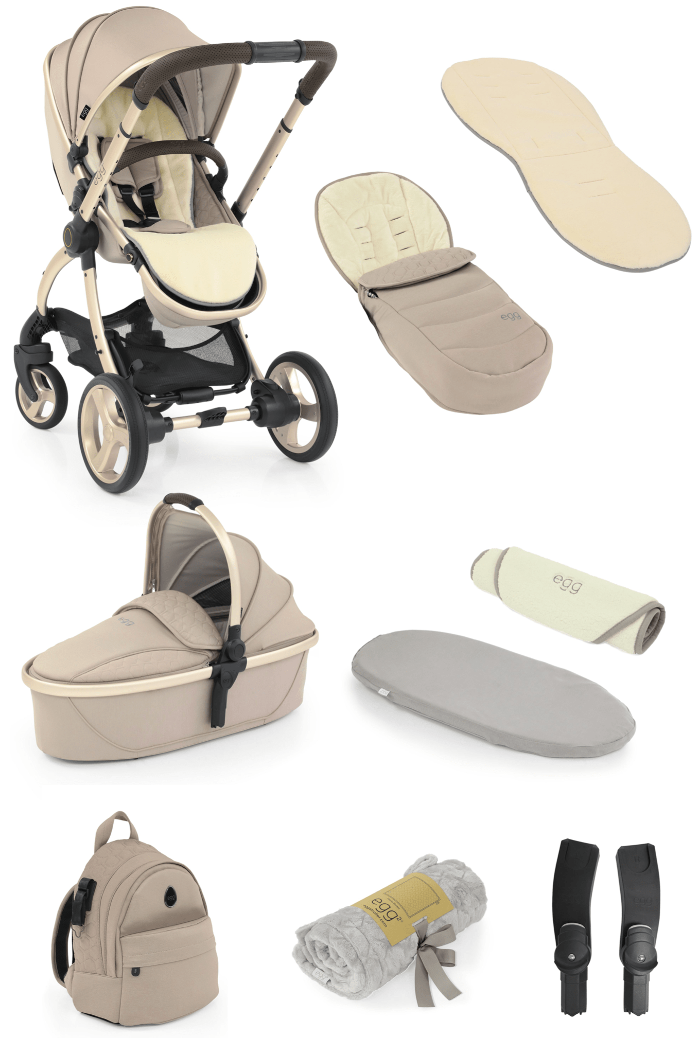 Egg Prams Feather Egg 2 Snuggle 9 Piece Package Bundle - Pre Order