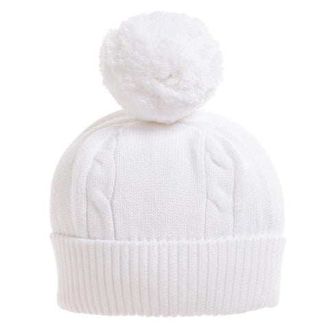 Emile et Rose ’Fuzzy’ White Knitted Hat - Hat