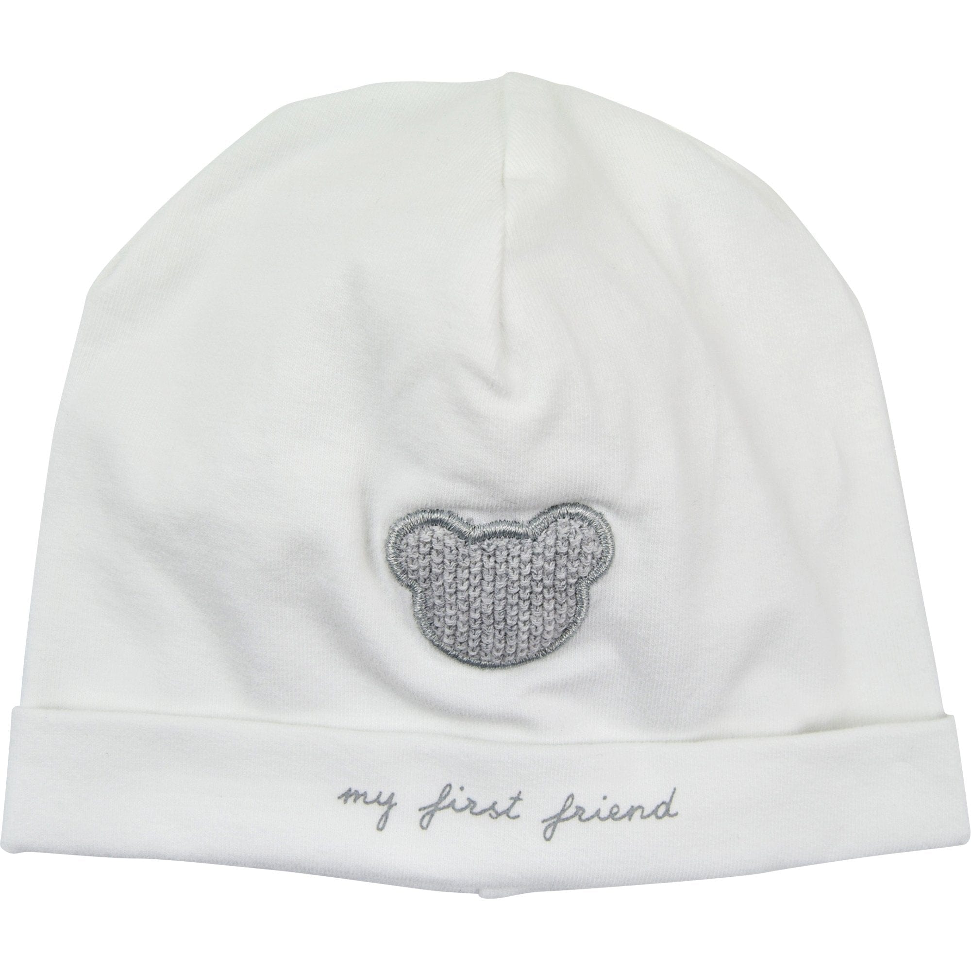 First Grey Bear Design White Hat - Hat