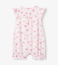 Hatley Romper Hatley 'Dandelion Dust' Baby Flutter Sleeve Shortall