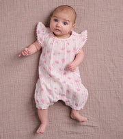 Hatley Romper Hatley 'Dandelion Dust' Baby Flutter Sleeve Shortall