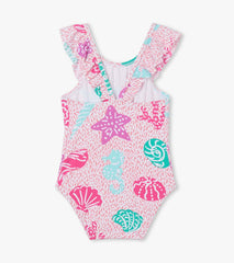 Hatley ’Abstract Sea Life’ Ruffle Swimsuit - Swim Suit