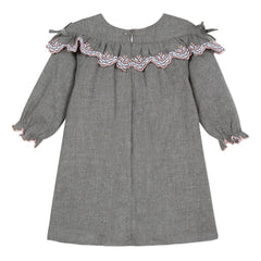 Lili Gaufrette Grey Long Sleeved Dress - Dress