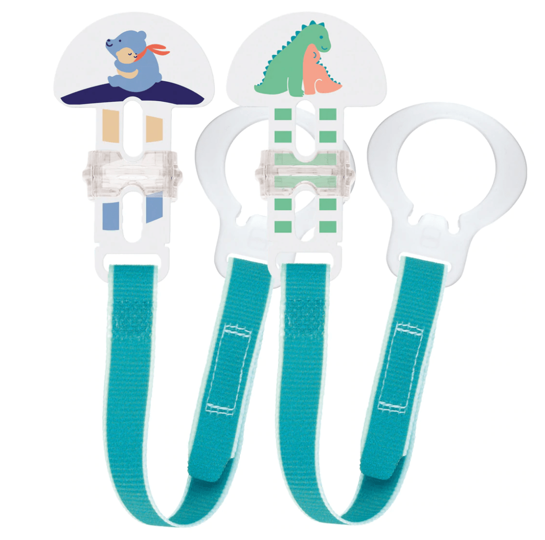 MAM Soother Clip Boy Mam Double Clip Set - for Soothers & Teethers
