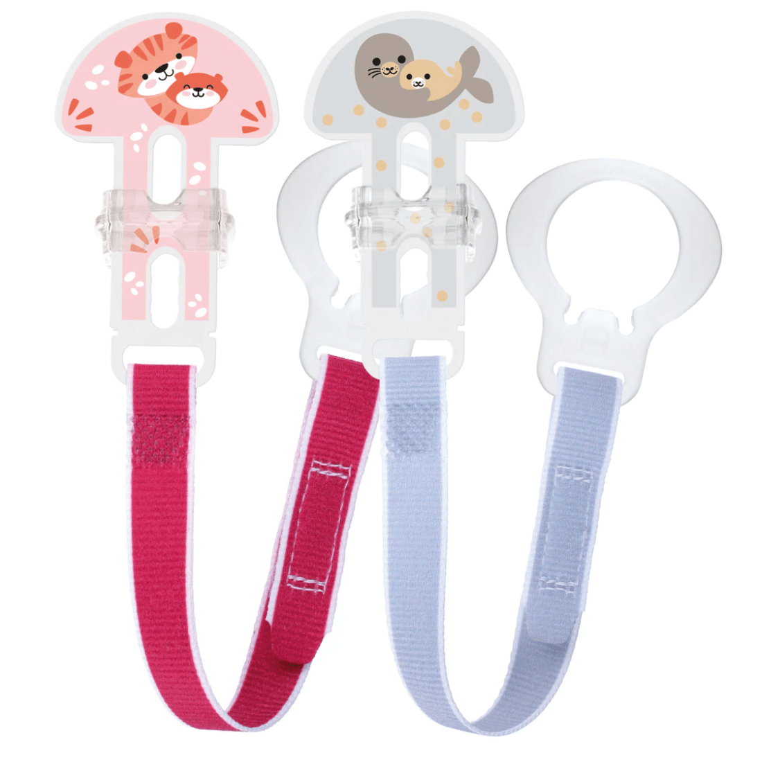 MAM Soother Clip Girl Mam Double Clip Set - for Soothers & Teethers