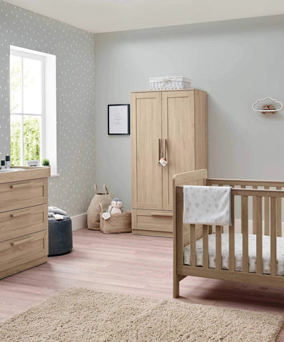 Mamas & Papas Nursery Furniture Set Cot Bed with Dresser & Wardrobe Mamas & Papas 'Atlas' Range Light Oak