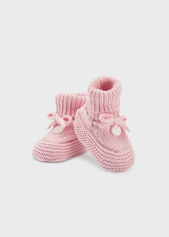 Mayoral Booties Mayoral Pink Cotton Knit Booties