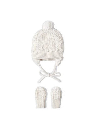 Mayoral Hat & Gloves Mayoral Linen Knitted Hat & Mittens Gift Set