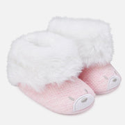 Mayoral Pink Fur Trim Booties - Socks