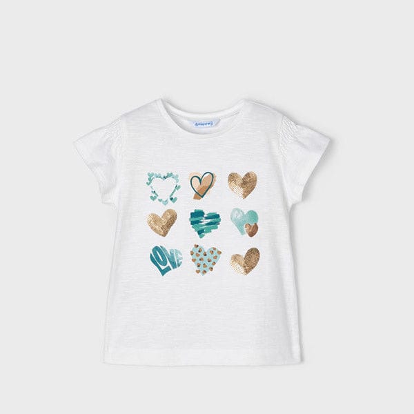 Mayoral T Shirt Mayoral ECOFRIENDS short sleeve heart print T-shirt girl