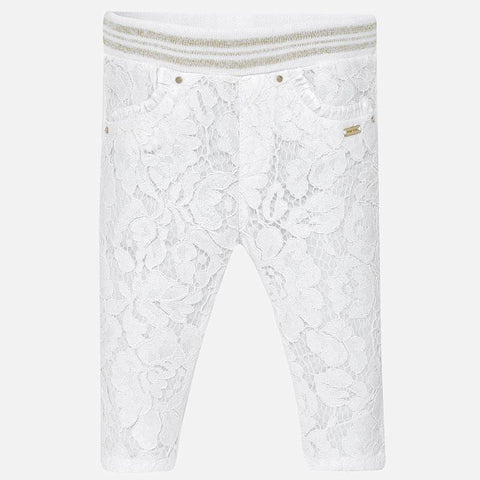 Mayoral White Lace Trousers