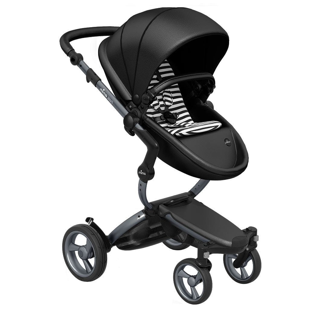 Mima-Xari-Single-Pushchair-Black-Flair-with-Graphite-Grey-Chassis-Black-and-white