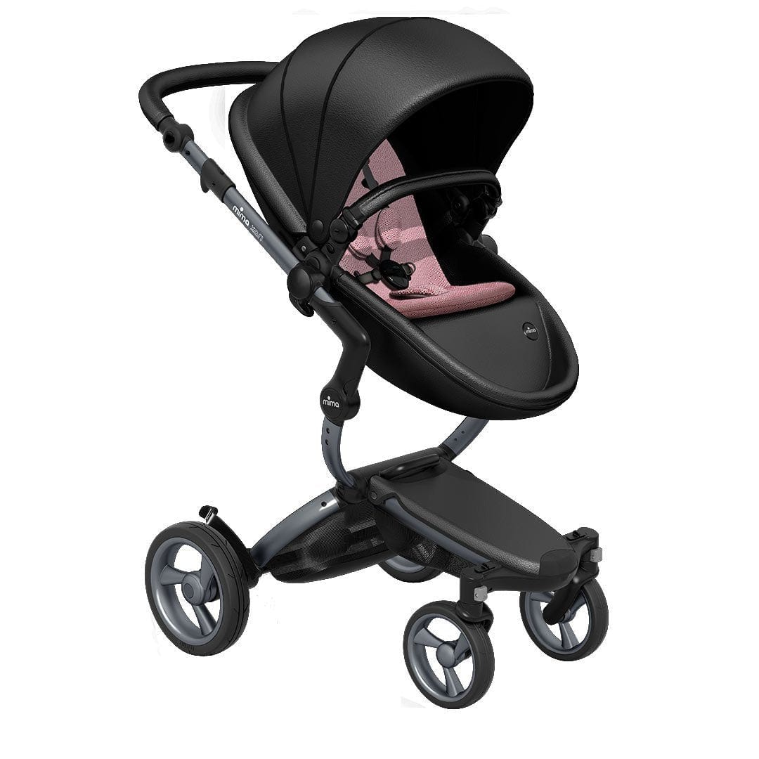Mima-Xari-Single-Pushchair-Black-Flair-with-Graphite-Grey-Chassis-pixel-pink