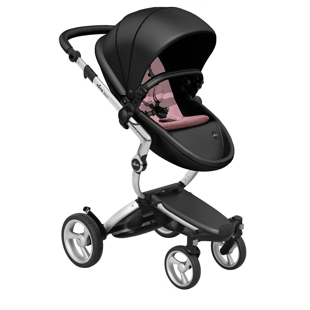 Mima-Xari-Single-Pushchair-Black-Flair-with-Aluminium-Chassis-Pixel-Pink