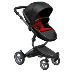 Mima-Xari-Single-Pushchair-Black-Flair-with-Graphite-Grey-Chassis-ruby-red