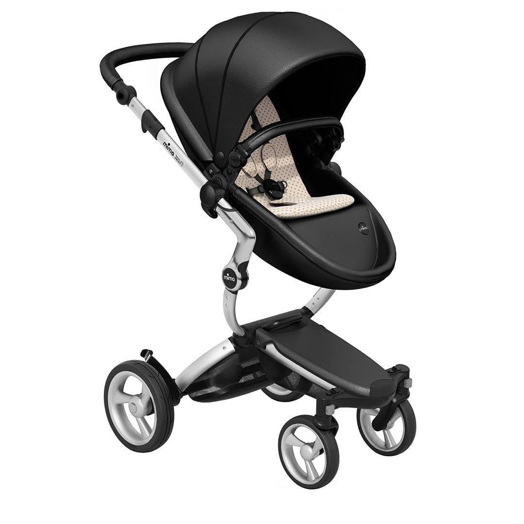 Mima-Xari-Single-Pushchair-Black-Flair-with-Aluminium-Chassis-Sandy-Beige