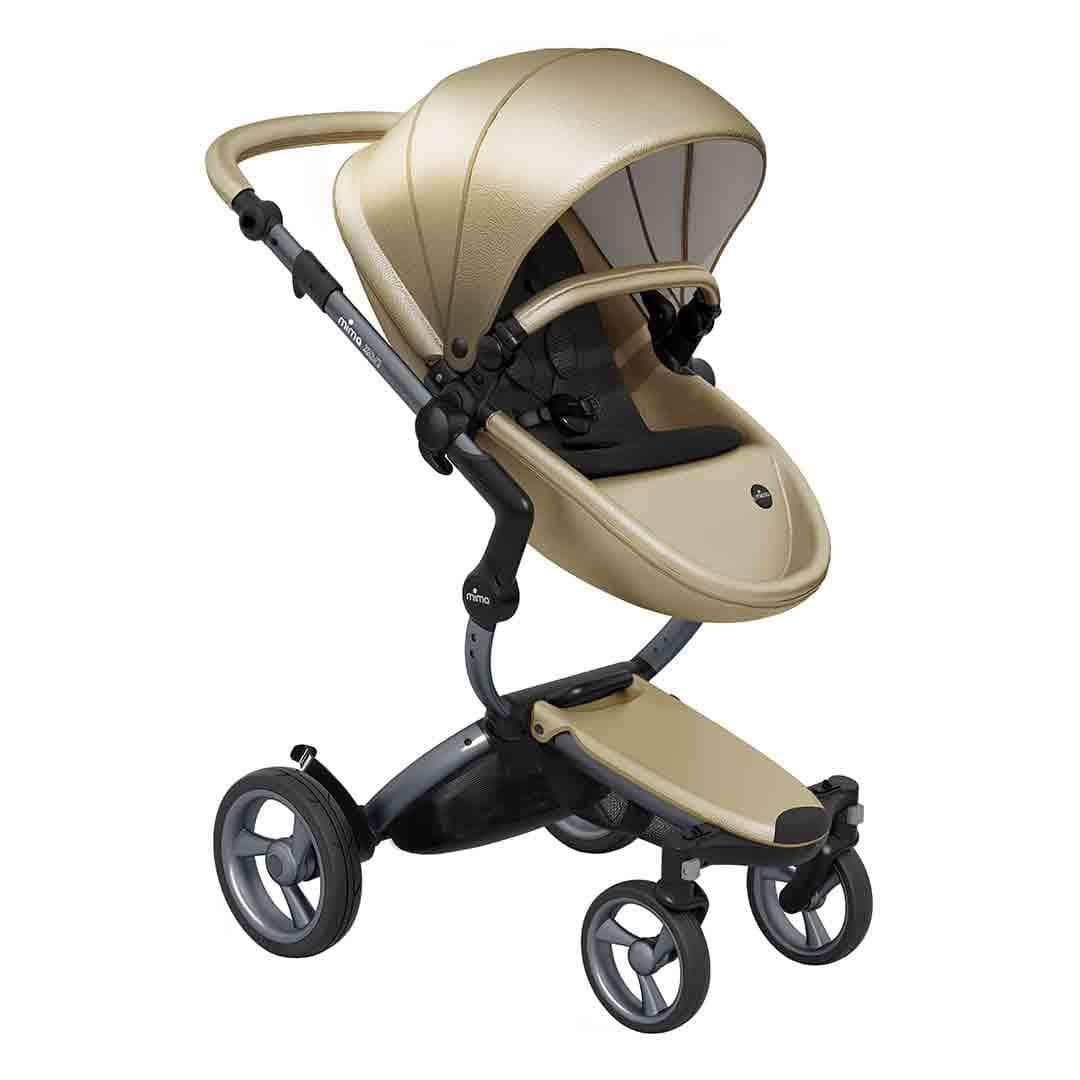 Mima-Xari-Single-Pushchair-Champagne-with-Graphite-Grey-Chassis-pure-black