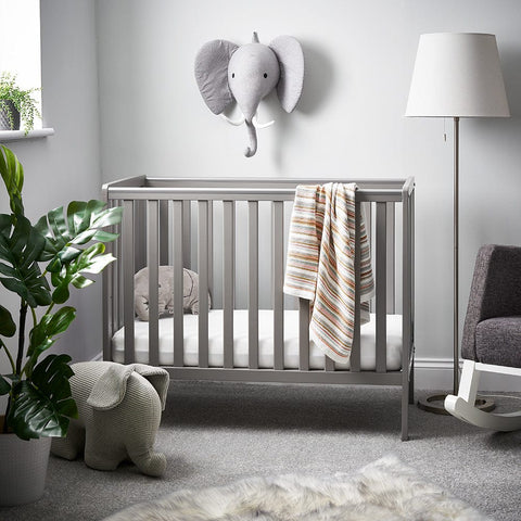 Obaby Cot & Cot Bed Cot only Obaby - Taupe Grey Bantam Space Saver Cot - Direct Delivery