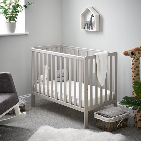 Obaby Cot & Cot Bed Cot only Obaby - Warm Grey Bantam Space Saver Cot - Direct Delivery
