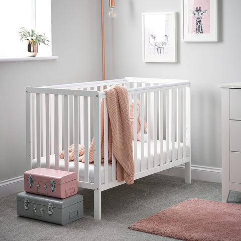 Obaby Cot & Cot Bed Cot only Obaby - White Bantam Space Saver Cot - Direct Delivery