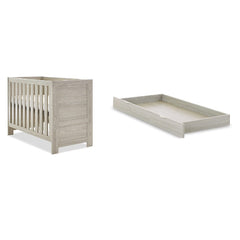 Obaby Cot & Cot Bed Greywash Cot & Under Drawer Obaby - Nika Mini Cot Bed - Direct Delivery