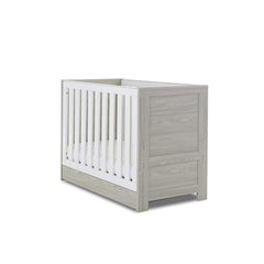 Obaby Cot & Cot Bed Greywash & White Cot & Under Drawer Obaby - Nika Mini Cot Bed - Direct Delivery
