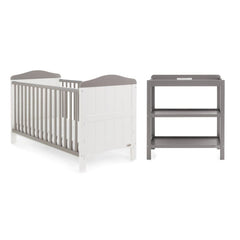 Obaby Cot & Cot Bed OBABY White with Taupe Whitby 2 Piece Room Set