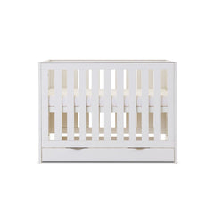 Obaby Cot & Cot Bed Whitewash Cot & Under Drawer Obaby - Nika Mini Cot Bed - Direct Delivery