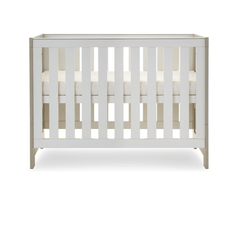 Obaby Nursery Furniture Greywash and White Obaby - Nika Mini Cot Bed - Direct Delivery