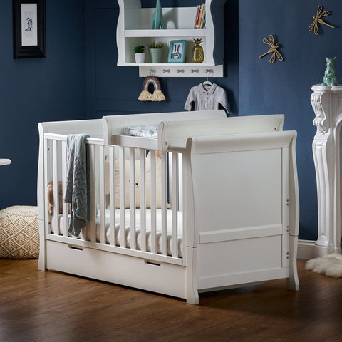 Obaby Nursery Furniture Obaby Stamford Classic Sleigh Cot Bed & Breathable Mattress - Direct Delivery