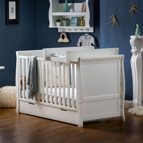 Obaby Nursery Furniture Obaby Stamford Classic Sleigh Cot Bed & Cot Top Changer - Direct Delivery