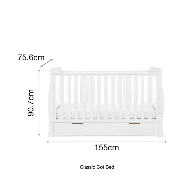 Obaby Nursery Furniture Obaby Stamford Classic Sleigh Cot Bed - Direct Delivery
