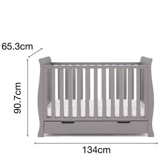 Obaby Nursery Furniture Obaby Stamford Mini Sleigh Cot Bed -& Moisture Management Mattress - Direct Delivery