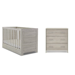 Obaby Nursery Furniture Set Grey Wash with Under Drawer Obaby Nika 2 Piece Room Set - Direct Delivery