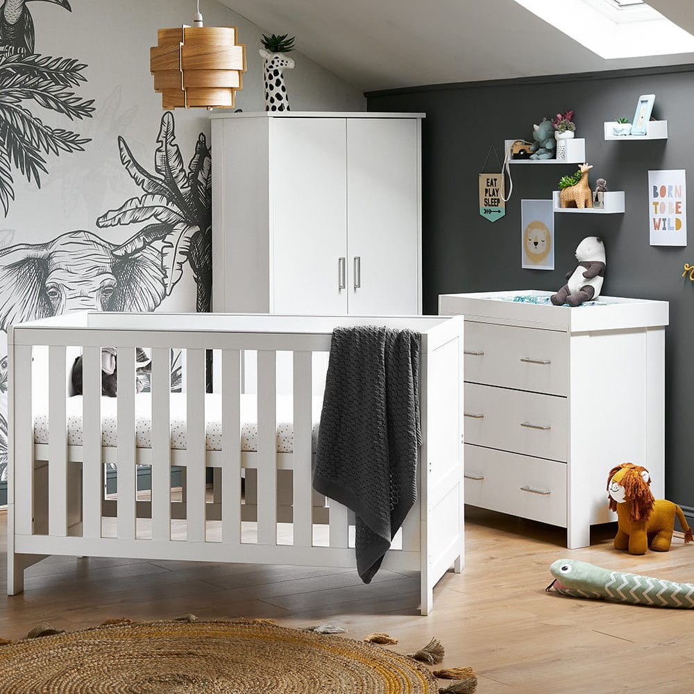 Obaby Nursery Furniture Set White Wash Obaby Nika 3 Piece Room Set - Direct Delivery