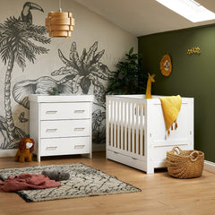Obaby Nursery Furniture Set White Wash with Under Drawer Obaby Mini Nika 2 Piece Room Set - Direct Delivery