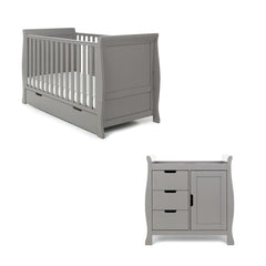Obaby Nursery Furniture Taupe Grey Obaby Stamford Classic Sleigh 2 Piece Room Set - Direct Delivery