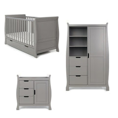 Obaby Nursery Furniture Taupe Grey Obaby Stamford Classic Sleigh 3 Piece Room Set - Direct Delivery