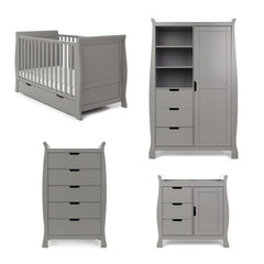 Obaby Nursery Furniture Taupe Grey Obaby Stamford Classic Sleigh 4 Piece Room Set - Direct Delivery