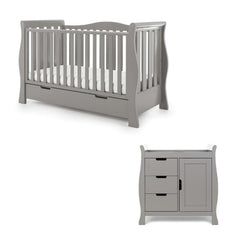 Obaby Nursery Furniture Taupe Grey Obaby Stamford Luxe 2 Piece Set - Direct Delivery
