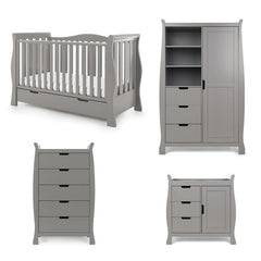 Obaby Nursery Furniture Taupe Grey Obaby Stamford Luxe 4 Piece Set - Direct Delivery