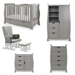 Obaby Nursery Furniture Taupe Grey Obaby Stamford Luxe 5 Piece Set - Direct Delivery