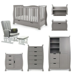 Obaby Nursery Furniture Taupe Grey Obaby Stamford Luxe 7 Piece Set - Direct Delivery