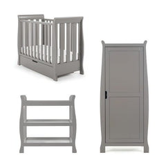 Obaby Nursery Furniture Taupe Grey Obaby Stamford Space Saver Sleigh 3 Piece Room Set - Direct Delivery