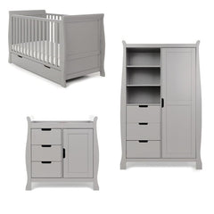 Obaby Nursery Furniture Warm Grey Obaby Stamford Classic Sleigh 3 Piece Room Set - Direct Delivery
