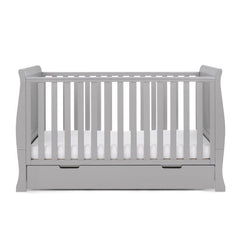 Obaby Nursery Furniture Warm Grey Obaby Stamford Classic Sleigh Cot Bed & Breathable Mattress - Direct Delivery